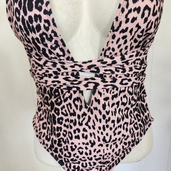 Shein NEW Leopard Animal Print One Piece Swimsuit Swim Bathing Suit Beach Sexy - Picture 3 of 11